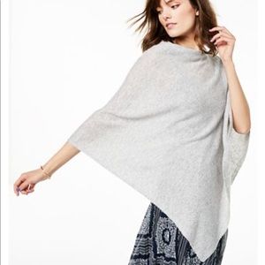 Charter Club Cashmere Asymmetric Poncho (Gray)